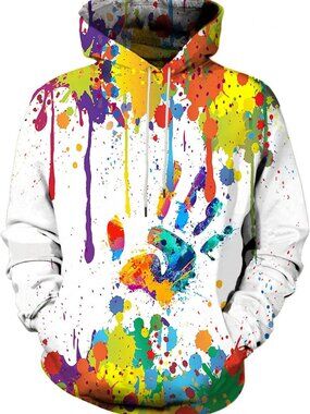 Unisex 3D Print Graphic Hoodie | Colorful Novelty Sweatshirt with Pocket